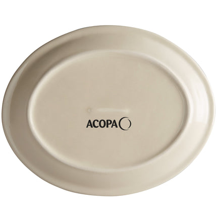 Đĩa bầu dục gốm sứ vân sần nâu viền hẹp Acopa 29 x 23 cm - Thùng 12 cái