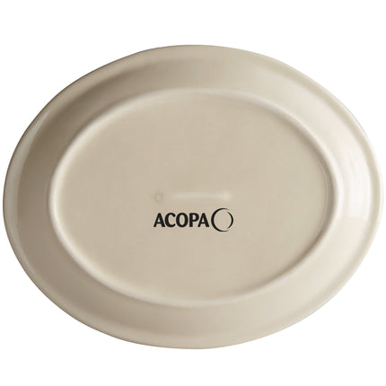 Đĩa bầu dục gốm sứ vân sần nâu viền hẹp Acopa 34 x 26 cm - Thùng 12 cái