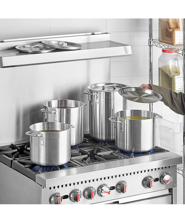 Bộ nồi nấu nước dùng bằng nhôm tiêu chuẩn Choice 8 món gồm nồi 8, 10, 12, 16 qt kèm nắp