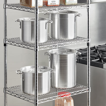 Bộ nồi nấu nước dùng bằng nhôm tiêu chuẩn Choice 8 món gồm nồi 8, 10, 12, 16 qt kèm nắp