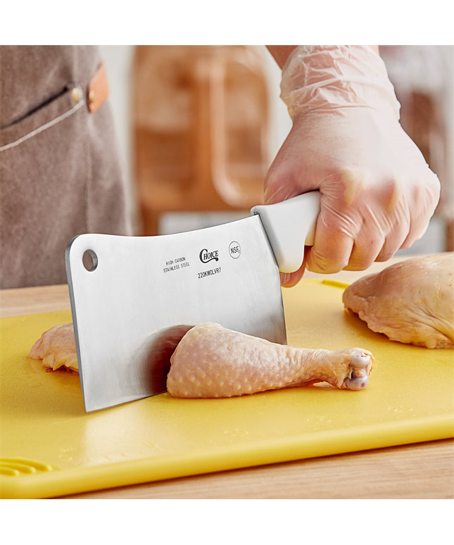 Dao chặt thịt thép không gỉ Choice cán trắng 18 cm