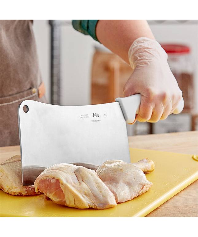 Dao chặt thịt thép không gỉ Choice cán trắng 25 cm