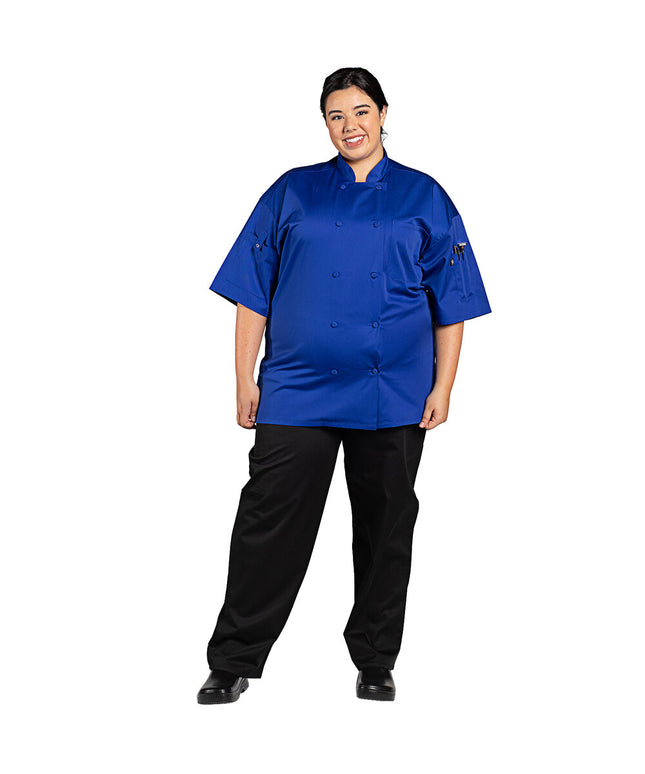 Áo bếp unisex tay ngắn Uncommon Chef Resilience 0707 xanh royal đậm nhẹ, tùy chỉnh - size 2XL