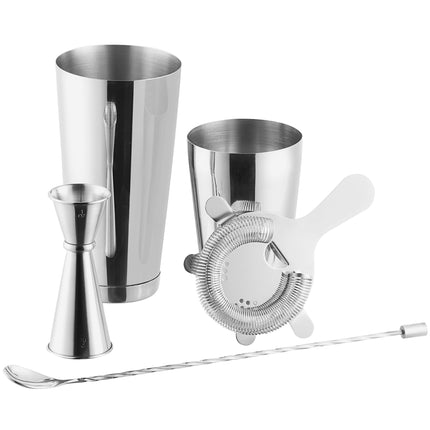 Bộ shaker pha chế cocktail 4 món Acopa màu bạc 473 ml