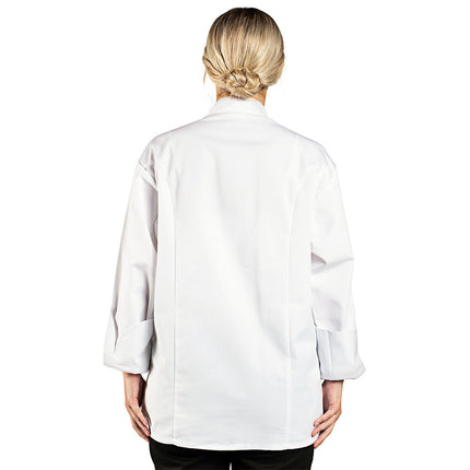 Áo bếp tay dài unisex Uncommon Chef Mirage 0411 màu trắng tùy chỉnh kiểu executive - cỡ L