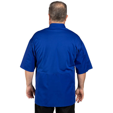 Áo bếp tay ngắn nhẹ Uncommon Chef Venture Pro Vent 0703 unisex màu xanh dương lưng lưới - 2XL