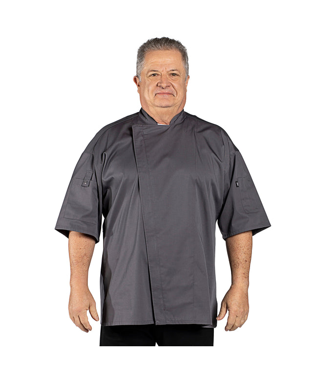 Áo bếp tay ngắn nhẹ Uncommon Chef Venture Pro Vent 0703 unisex màu xám lưng lưới - 3XL