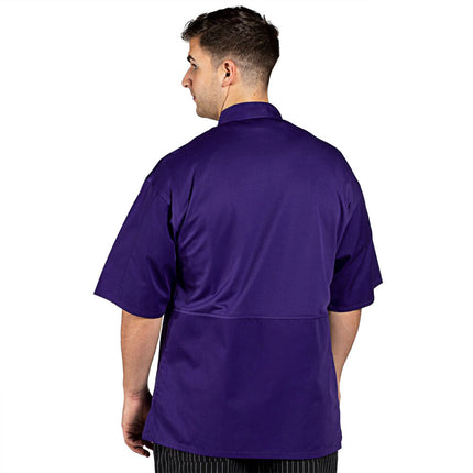 Áo đầu bếp tay ngắn nhẹ tùy chỉnh màu nho lưng lưới Uncommon Chef Venture Pro Vent 0703 unisex - 2X