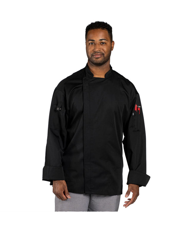 Áo bếp trưởng nhẹ thoáng khí Uncommon Chef Endeavor Pro Vent unisex màu đen lưng lưới 0704 - L