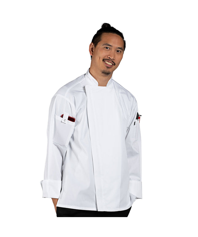 Áo bếp tay dài nhẹ Uncommon Chef Endeavor Pro Vent 0704 unisex màu trắng lưng lưới - 2XL