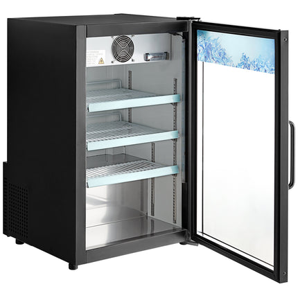 Tủ mát trưng bày để bàn đen cửa bản lề Avantco CRM-7-HC - 116,1 lít