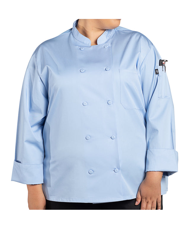 Áo bếp nữ tay dài tùy chỉnh lưng lưới màu xanh da trời Uncommon Chef Tempest Pro Vent 0702 - 2XL