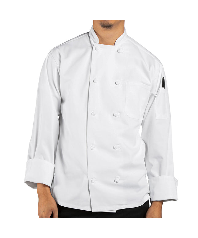 Áo bếp unisex tay dài Uncommon Chef Classic Knot 0403 trắng, tùy chỉnh - size 2XL