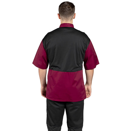 Áo bếp tay ngắn lưng lưới Uncommon Chef Rogue Pro Vent unisex 0701 - Màu đỏ booc-đô, Size 2XL