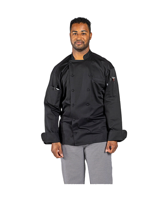 Áo bếp unisex tay dài màu đen lưng lưới Uncommon Chef Vigor Pro Vent 0705 - Size 2XL