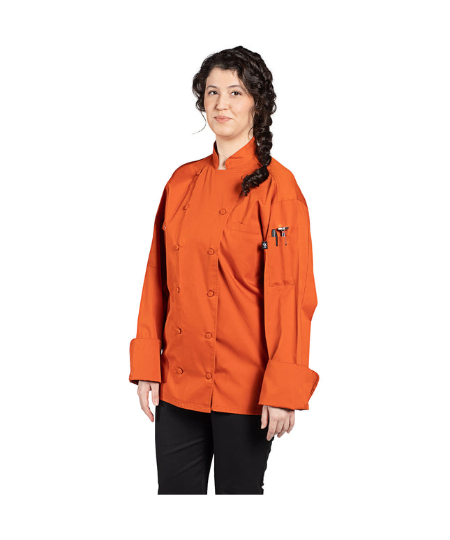 Áo bếp trưởng nhẹ thoáng khí Uncommon Chef Vigor Pro Vent unisex màu cam lưng lưới 0705 - 2XL