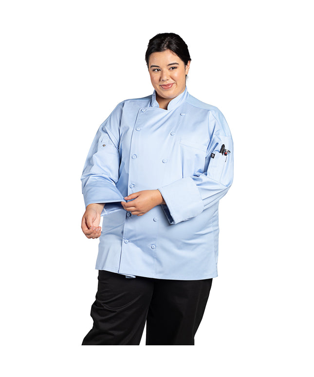 Áo bếp unisex tay dài màu xanh da trời lưng lưới Uncommon Chef Vigor Pro Vent 0705 - Size 2XL