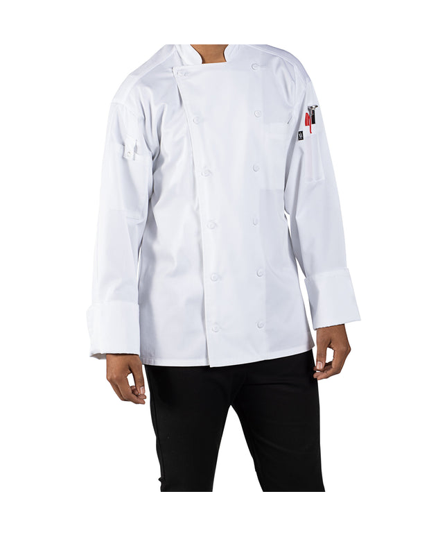 Áo bếp unisex tay dài tùy chỉnh lưng lưới màu trắng Uncommon Chef Vigor Pro Vent 0705 - 2X