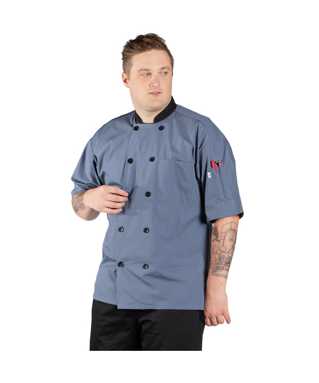 Áo bếp tay ngắn lưng lưới Uncommon Chef Havana Steel unisex 0494 - Size 2XL