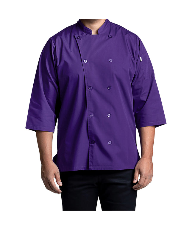 Áo bếp Uncommon Chef Epic unisex nhẹ tím nho tùy chỉnh tay lửng với khe thoáng hông 0975 - 3X