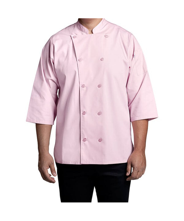 Áo bếp tay lửng unisex Uncommon Chef Epic màu hồng nhẹ khe hông in tùy chỉnh 0975 - S