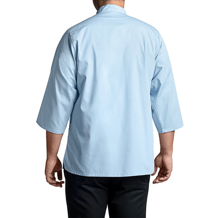 Áo bếp tay lửng unisex nhẹ Uncommon Chef Epic màu xanh da trời có khe thông hơi tùy chỉnh 0975 - 3XL