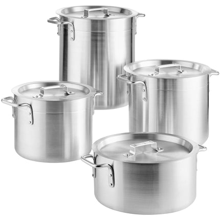 Bộ nồi nấu nước dùng bằng nhôm tiêu chuẩn Choice 8 món gồm nồi 8, 10, 12, 16 qt kèm nắp