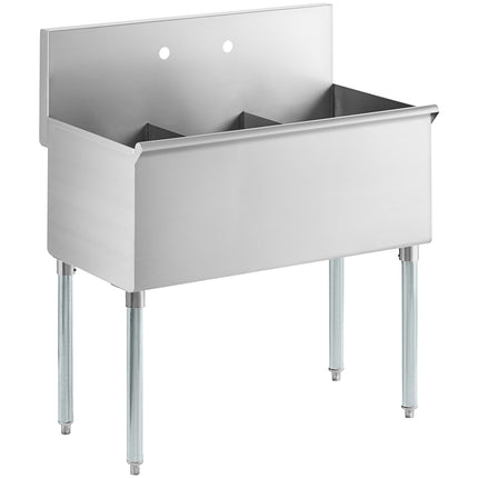 Bồn rửa công nghiệp ba ngăn Regency lòng chậu 30 x 46 x 36 cm 91 cm