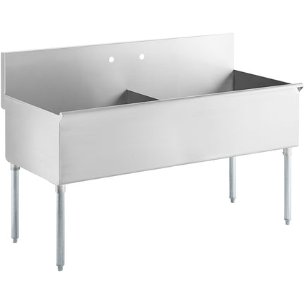 Bồn rửa công nghiệp 2 ngăn Regency 152 cm, lòng bồn 76 x 61 x 36 cm