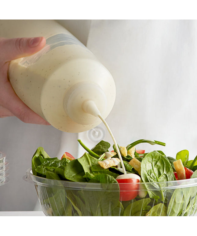 Bình bóp nước sốt nhựa trong suốt Vollrath Traex® 946 ml đầu đơn tiêu chuẩn - 5232-13