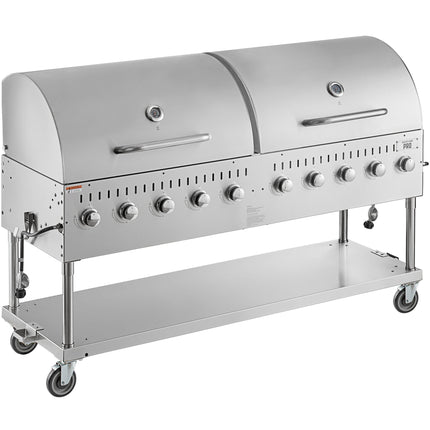 Bếp nướng ngoài trời Backyard Pro LPG72RD 183 cm thép không gỉ dùng gas propan kèm nắp vòm cuộn