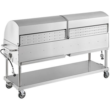 Bếp nướng ngoài trời Backyard Pro LPG72RD 183 cm thép không gỉ dùng gas propan kèm nắp vòm cuộn