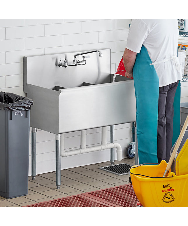 Bồn rửa công nghiệp ba ngăn Regency lòng chậu 30 x 46 x 36 cm 91 cm