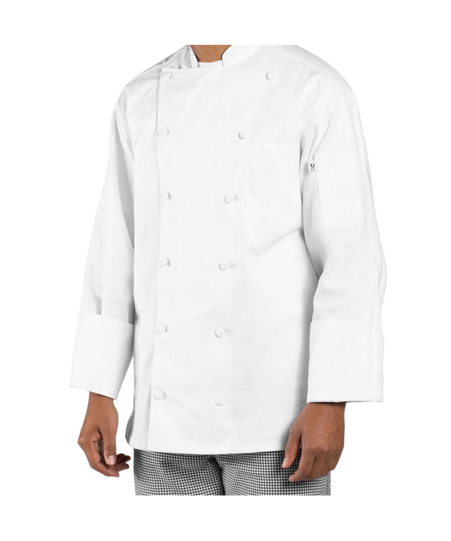 Áo bếp Uncommon Chef Palermo Cotton unisex trắng tùy chỉnh Executive Long tay áo áo bếp 0440C - 2X