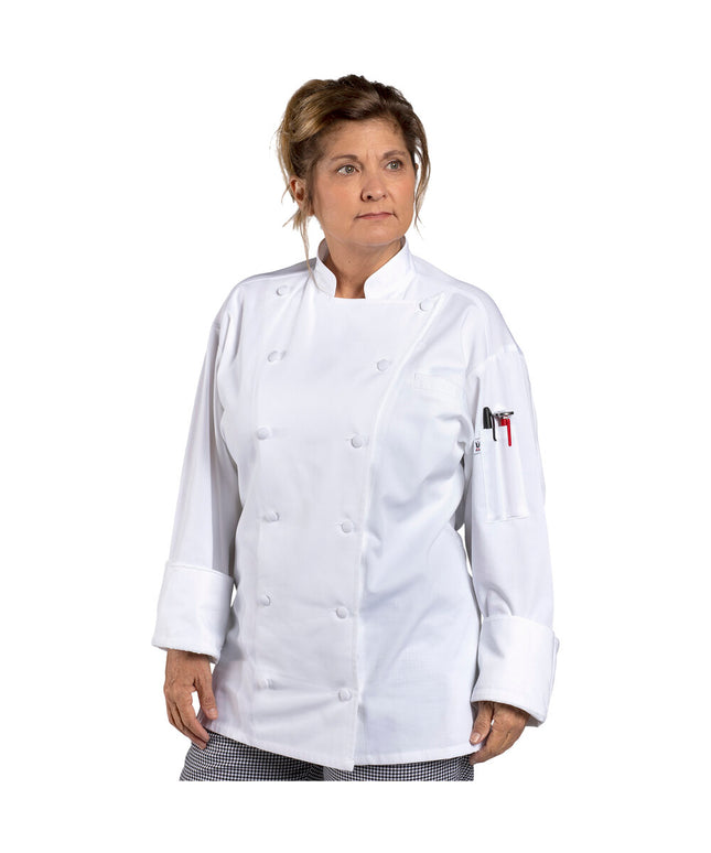 Áo bếp dài tay unisex trắng tùy chỉnh Uncommon Chef Barbados Pro Vent với lưng lưới 0481 - 2X