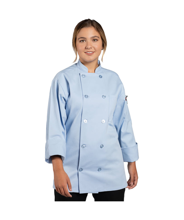 Áo bếp tay dài unisex Uncommon Chef Orleans màu xanh da trời in tùy chỉnh 0488 - 2X