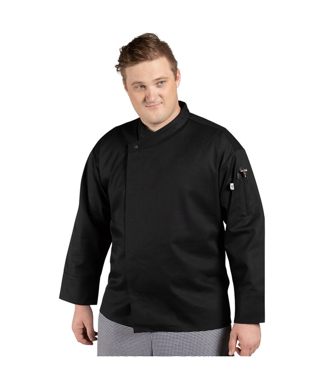 Áo bếp trưởng tay dài Uncommon Chef Santorini unisex màu đen tùy chỉnh 0489 - 2XL