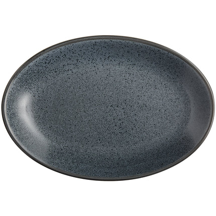 Đĩa gốm sứ coupe Acopa Embers xanh navy nhám 24 x 16,5 cm - Thùng 12 cái