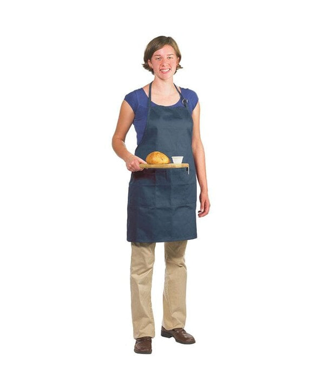 Tạp dề yếm dài vải poly-cotton có thể tùy chỉnh Chef Revival xanh navy, 1 túi