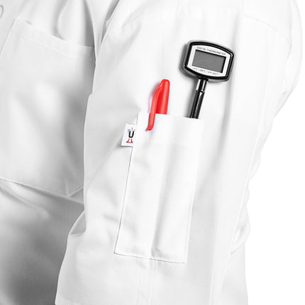 Áo bếp Uncommon Chef Delray Pro Vent 0421 unisex Lightweight trắng tùy chỉnh Short tay áo áo bếp Mesh Back - M