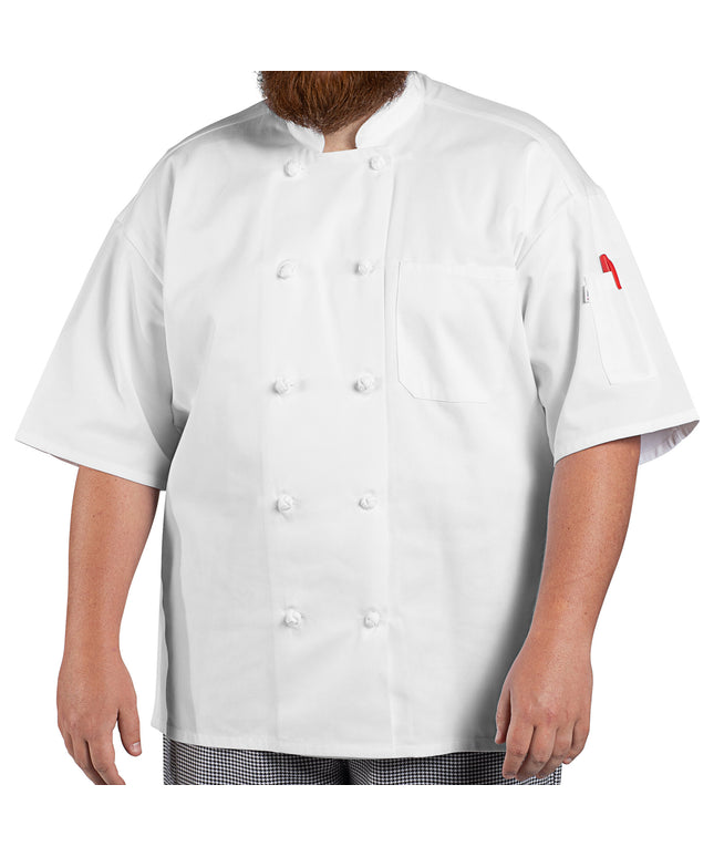 Áo bếp tay ngắn unisex có thể tùy chỉnh Uncommon Chef Antigua Pro Vent 0430 màu trắng lưng lưới - 2XL