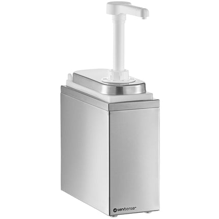Bình phân phối gia vị ServSense thép không gỉ 1 ngăn 0,9 lít, 1 vòi bơm nhựa định lượng 30 ml