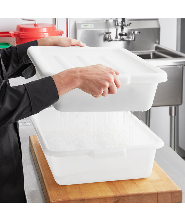 Bộ hộp lọc nước / ngâm dụng cụ nhựa polypropylene Choice 51 x 38 x 13 cm màu trắng