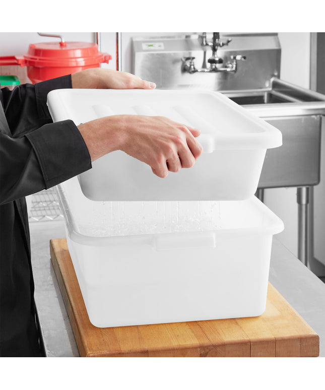Bộ hộp lọc nước / ngâm dụng cụ nhựa polypropylene Choice 51 x 38 x 18 cm màu trắng