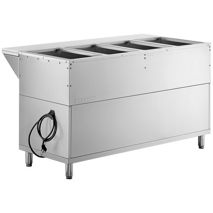 Bàn giữ nóng hơi nước ServIt Four khay bàn giữ nóng điện khoang kín chân bọc một phần - 208/240V, 3000W