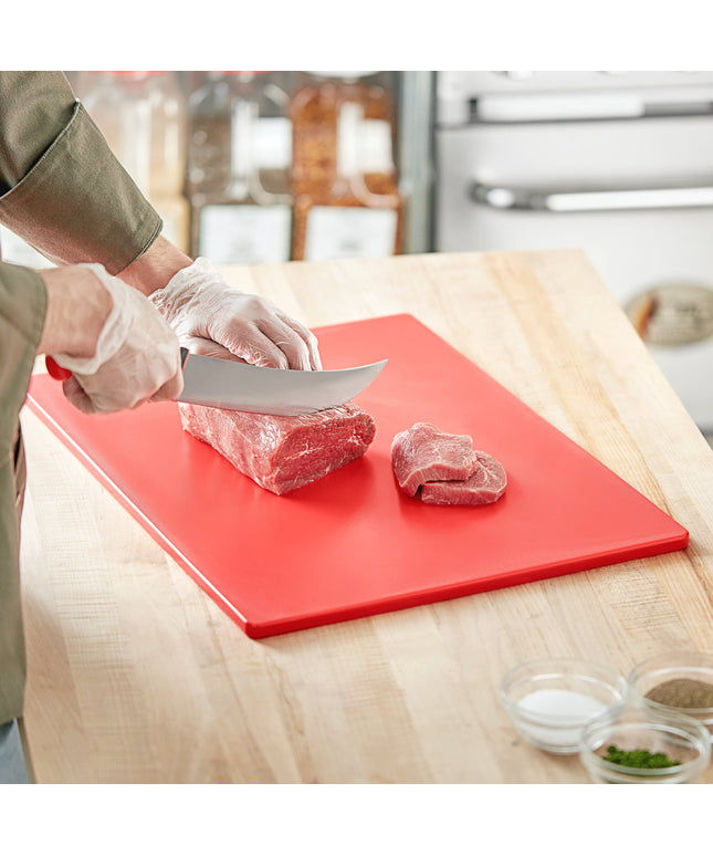 Thớt nhựa polyethylene đỏ Choice 51 x 38 x 1,3 cm