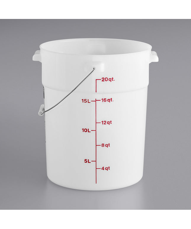Xô nhựa polyethylene tròn trắng có tay cầm tùy chỉnh Cambro 20,8 lít
