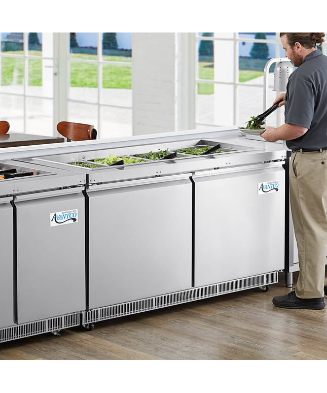 Bàn salad bar lạnh thép không gỉ Avantco SS-CFT-60-HC 152 cm