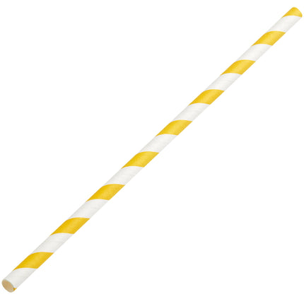 Ống hút giấy jumbo sọc vàng không bọc EcoChoice 20 cm - Thùng 4.800 cái