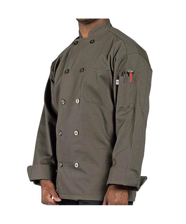 Áo bếp tay dài màu ô liu Uncommon Chef Orleans 0488 - Cỡ 2XL